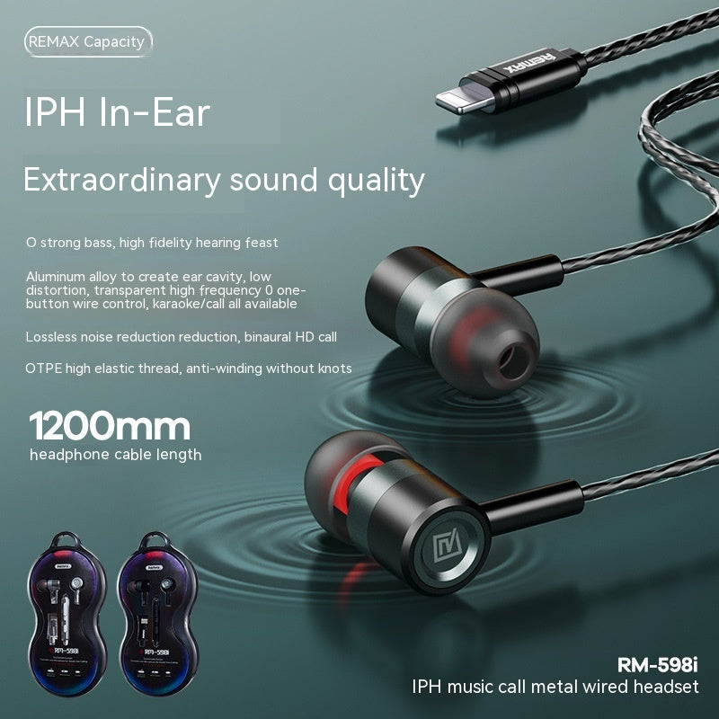 Monster Remax Metal In-Ears Earphone Tws Earbuds Wired Type-C Lightning Round Hole E-Sports Headphones For A Pple H Uawei Xiaomi
